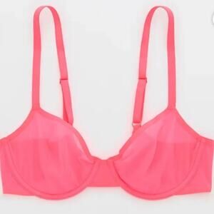 Aerie Smoothez Pink Balconette Mesh‎ Underwire Bra NWT Size 36C